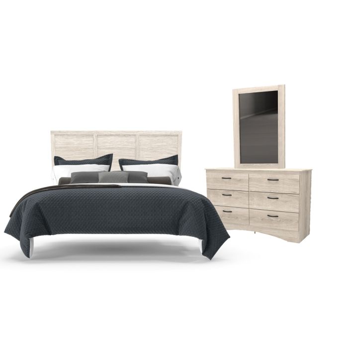 Aurora Oak 3 Piece Queen Bedroom Set - 0912AO30