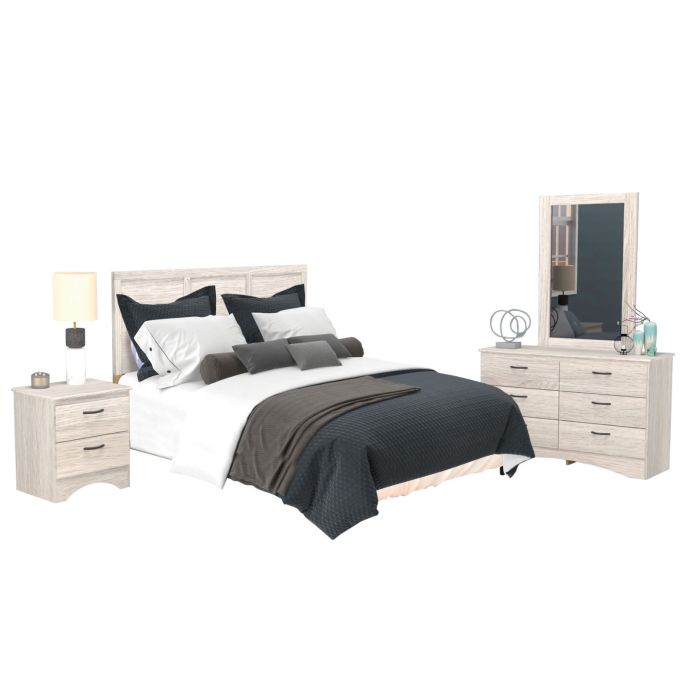 Aurora Oak 4 Piece Queen Bedroom Set - 0912AO40
