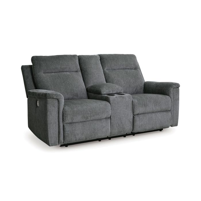 Barnsana Grey Power Motion Loveseat with Console - 3320BN02