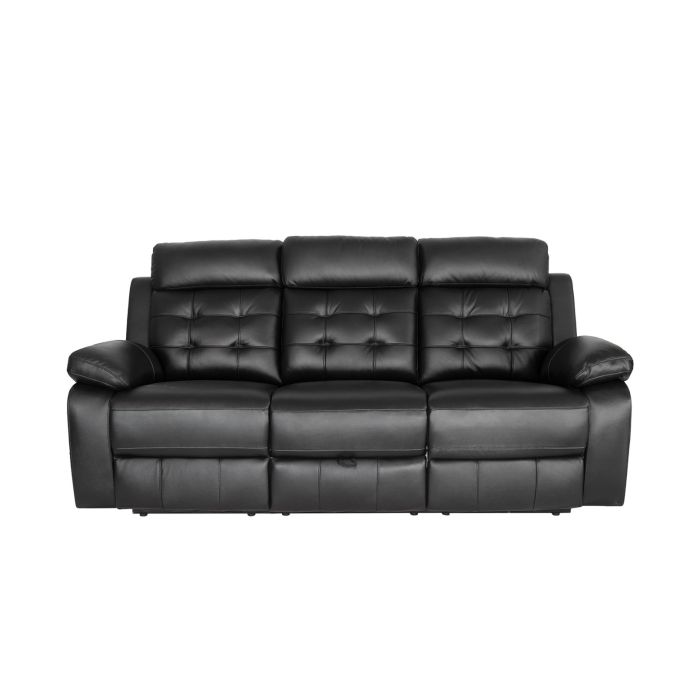 Barton Black Leather Match Power Sofa with Drop Down Table - 0095BA03