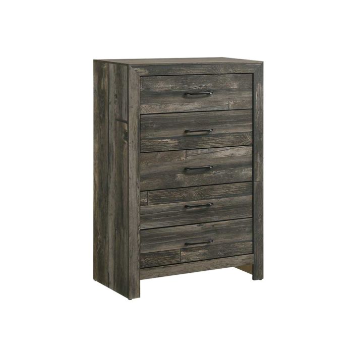 Beverly Rustic Charcoal 5 Drawer Chest - 0310BC04