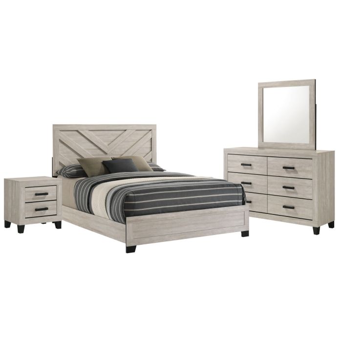 Bradley Dusty Grey Oak Queen 6-Piece Bedroom Set - 0370GO6Q