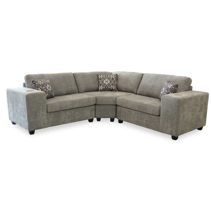 Brandon Grey 3Pc Sectional - 2357BG30