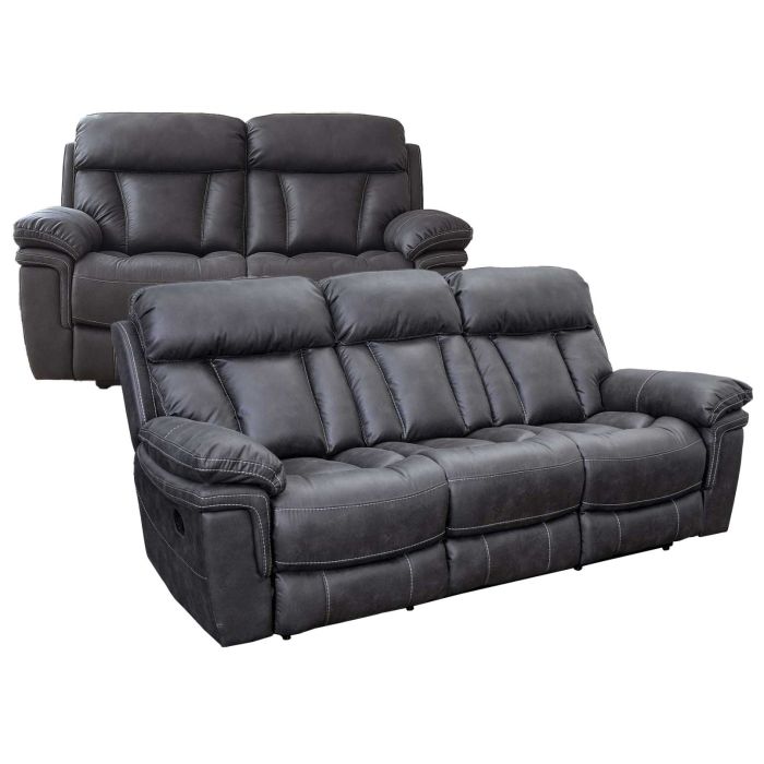 Cayman Gunmetal Reclining Sofa & Loveseat - 9597GM20