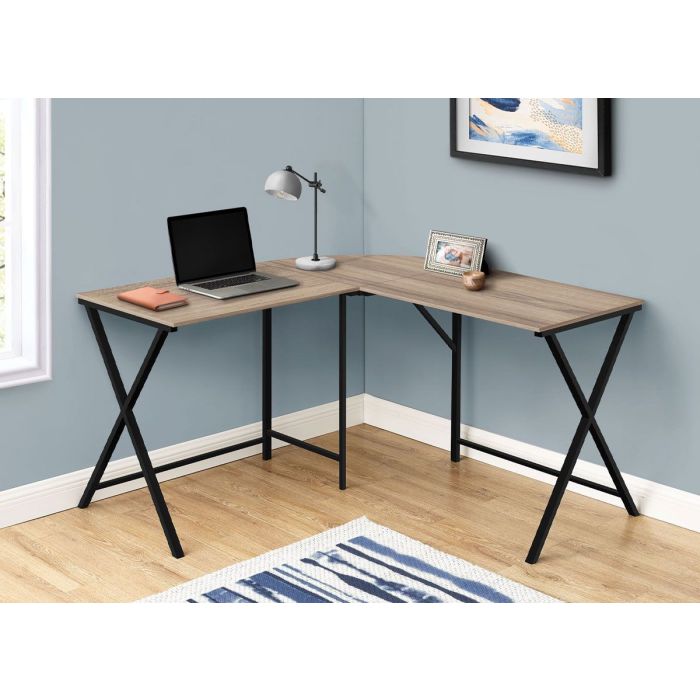 Dark Taupe/ Black Corner Computer Desk - 7197DT00
