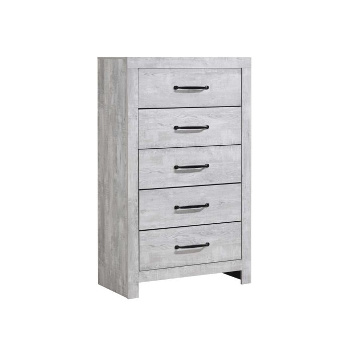 Derby Rustic White 5 Drawer Chest - 0320BC04