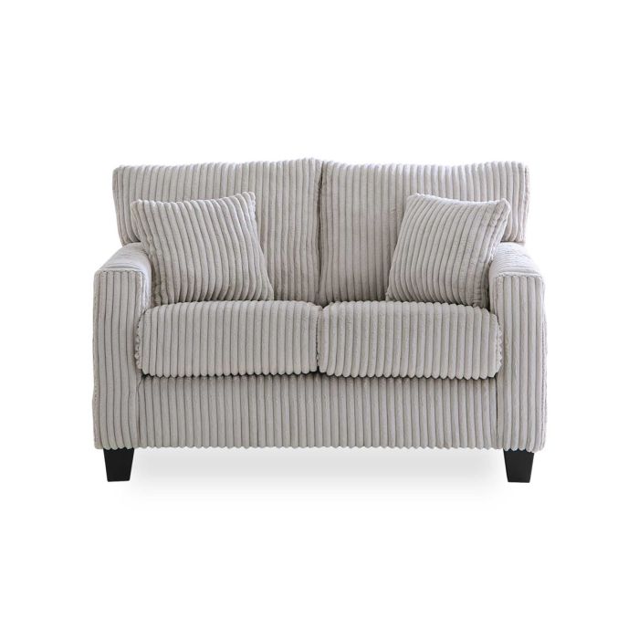Fluffy Light Gray Loveseat - 0350FG02