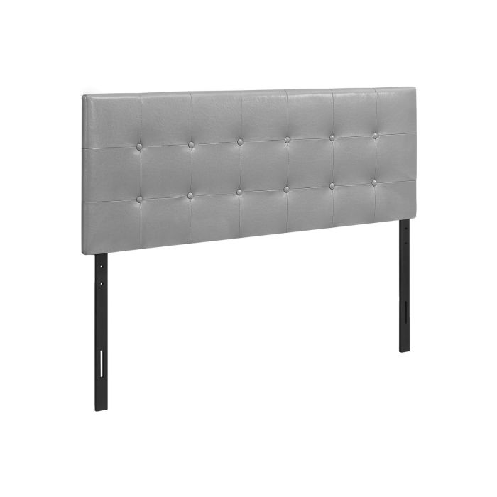 Full Grey Leather Look Headboard - 6001GYF3