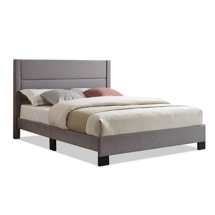 Grey Fabric Queen Bed Complete - 2175FA3Q