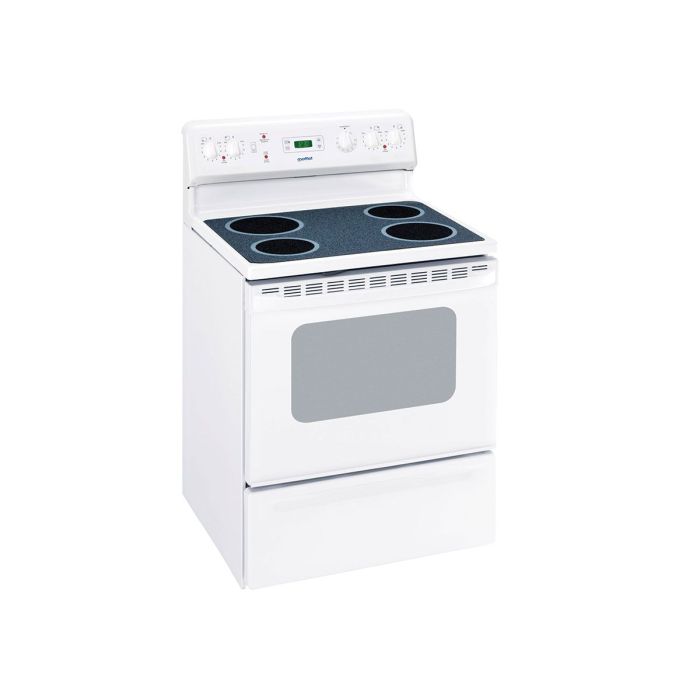 Moffat White 30" Electric Range with Glass Burners - MOFFSTGL