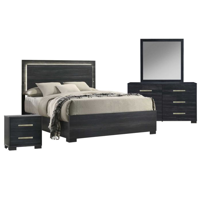 Raya Charcoal 6-Piece Queen Bedroom Set - 0578RC6Q