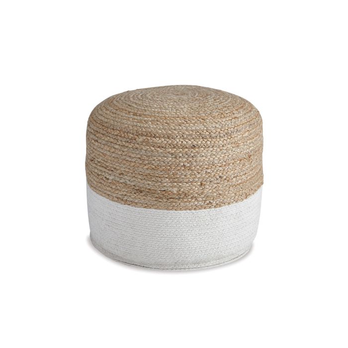 Sweed Valley Natural/White Pouf - 0420NW00