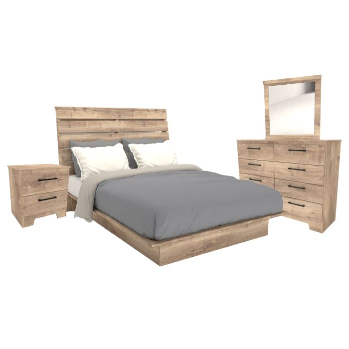 Weathered Oak 6-PIece Queen Bedroom Set - 0458WO50
