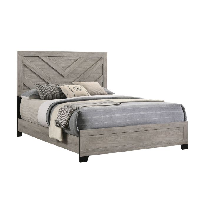 Wesley Light Grey Queen Bed - 0360LG3Q