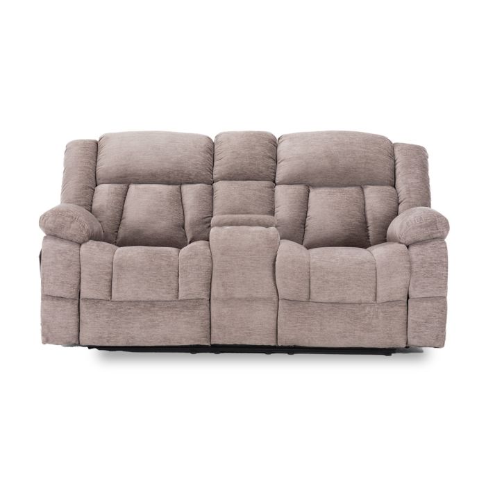  West Latte Reclining Loveseat with Console - 0090WS02
