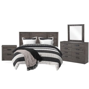 Alabaster Oak 4-Piece Bedroom Set - 0356AO40