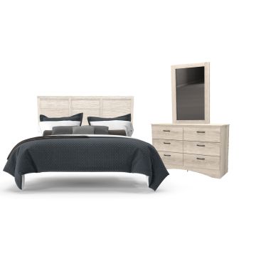 Aurora Oak 3 Piece Queen Bedroom Set - 0912AO30