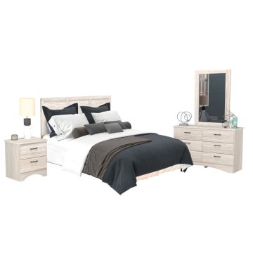 Aurora Oak 4 Piece Queen Bedroom Set - 0912AO40