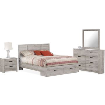 Aurora Oak 6-Piece Queen Storage Bedroom Set - 0630AO6S