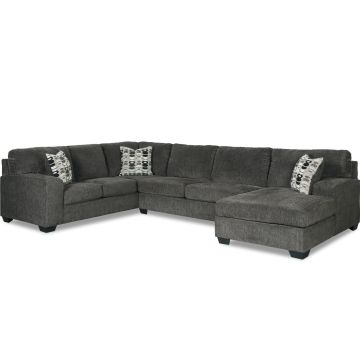 Ballinasloe Smoke 3PC Right Facing Sectional - 8070BS3R