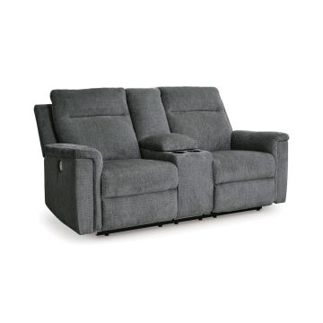 Barnsana Grey Power Motion Loveseat with Console - 3320BN02