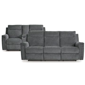 Barnsana Grey Power Motion Sofa & Loveseat - 3320BN20
