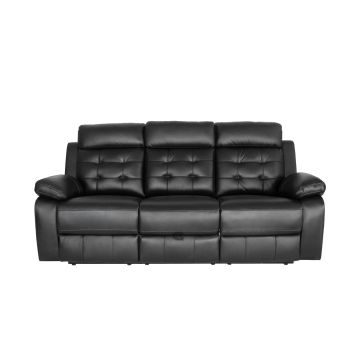 Barton Black Leather Match Power Sofa with Drop Down Table - 0095BA03