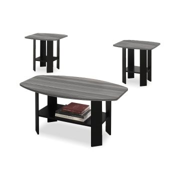 Black & Grey 3-Piece Coffee Table Set - 7928BG30