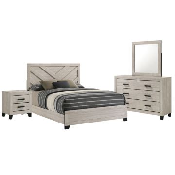 Bradley Dusty Grey Oak King 6-Piece Bedroom Set - 0370GO6K