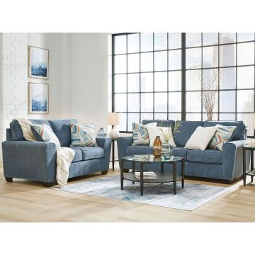 Cashton Blue Sofa and Loveseat Set - 4060CB20