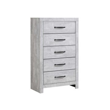 Derby Rustic White 5 Drawer Chest - 0320BC04