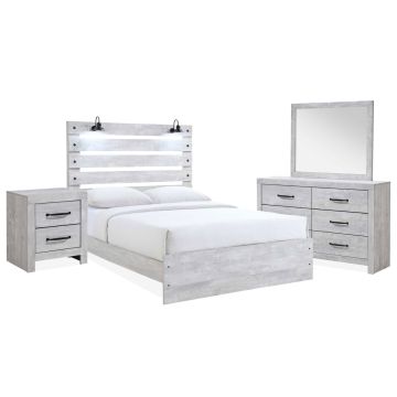 Derby Rustic White 6 Piece Queen Bedroom Set - 0320BC6Q