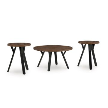 Elbrynn Brown & Black 3-Piece Table Set - 0153AG30
