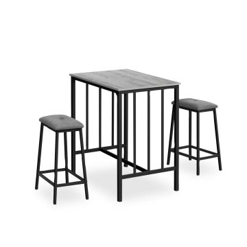 Grey & Black Metal 3-Piece Counter Height Dinette Set - 1144GB30
