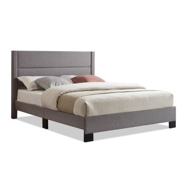 Grey Fabric Queen Bed Complete - 2175FA3Q