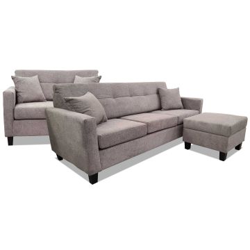 Grey Sofa, Loveseat and Ottoman Set - 2333KG30