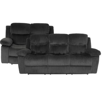 Mia Midnight Reclining Sofa and Loveseat - 0075MM20