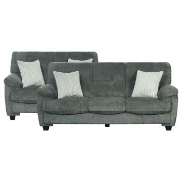 Rosen Pewter Cord Sofa & Loveseat Set - 1070RP20