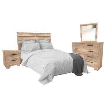 Weathered Oak 4-Piece Queen Bedroom Set - 0458WO40