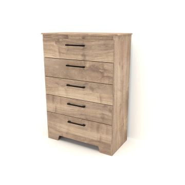 Weathered Oak 5 Drawer Chest - 0458WO04