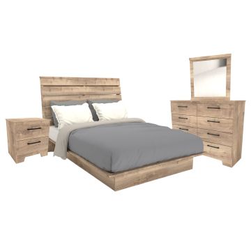 Weathered Oak 6-PIece Queen Bedroom Set - 0458WO50