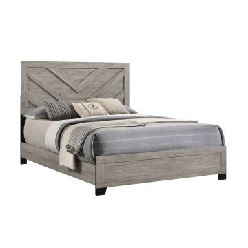 Wesley Light Grey Queen Bed - 0360LG3Q