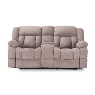  West Latte Reclining Loveseat with Console - 0090WS02